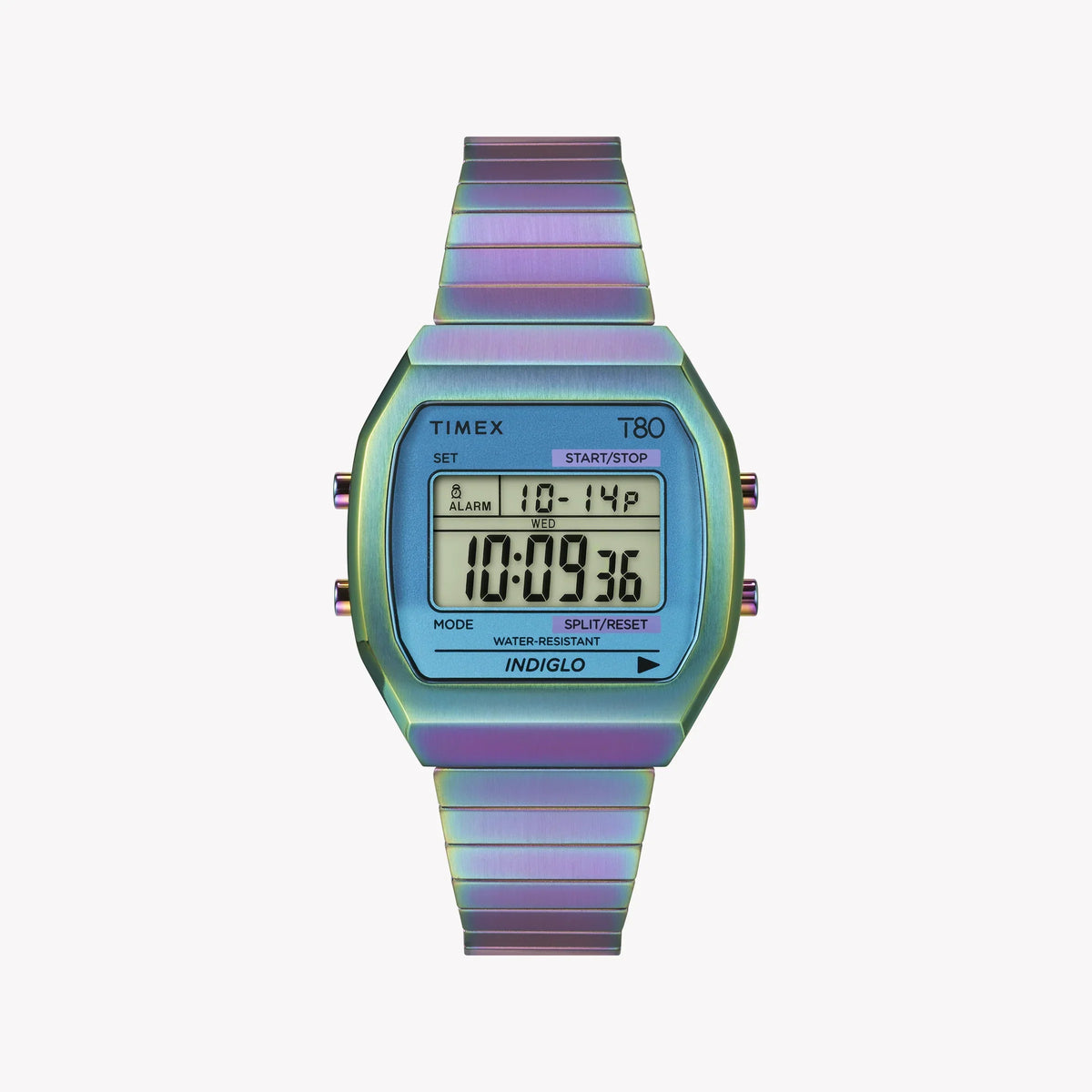Timex Women's Purple Stainless Steel Watch, Digital Display | T80