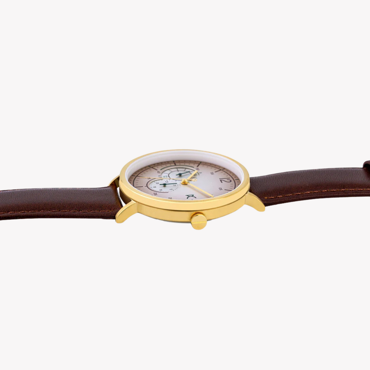 Pierre Cardin Men's Brown Leather Watch, Beige Dial | Cbn.3022