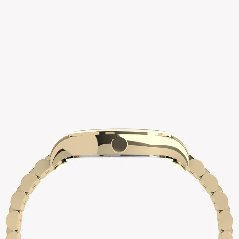 Timex Women's Gold Stainless Steel Watch, Off White Dial | Tw2u23200