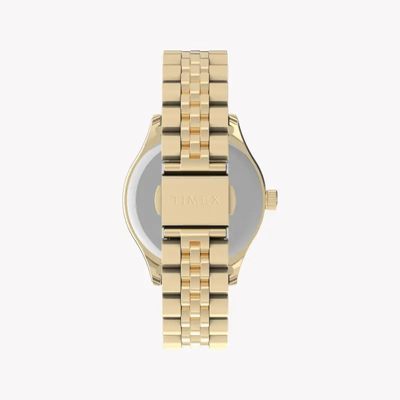 Timex Women's Gold Stainless Steel Watch, Off White Dial | Tw2u23200