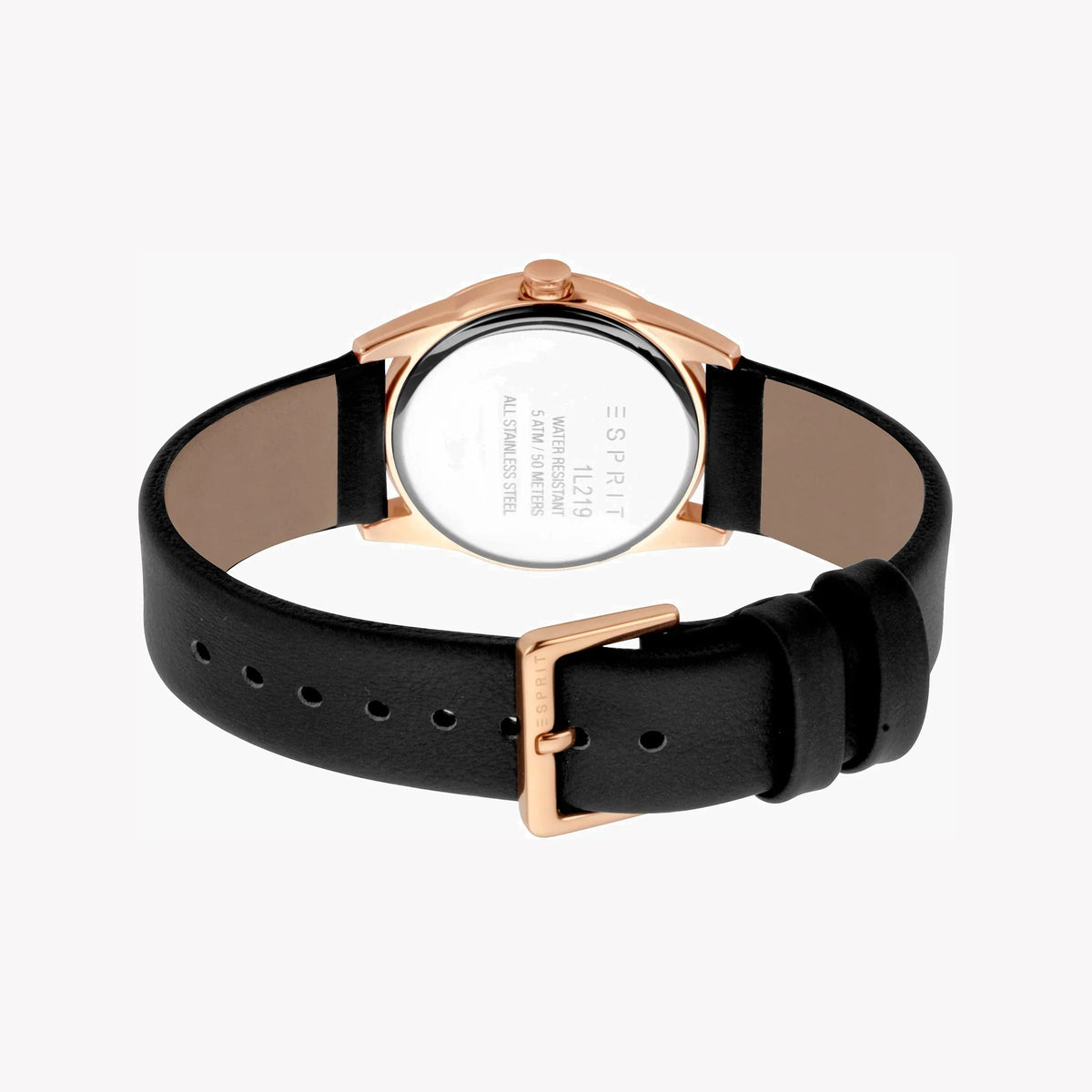 Esprit Women's Black Leather Watch, Black Dial | Es1l175m0015