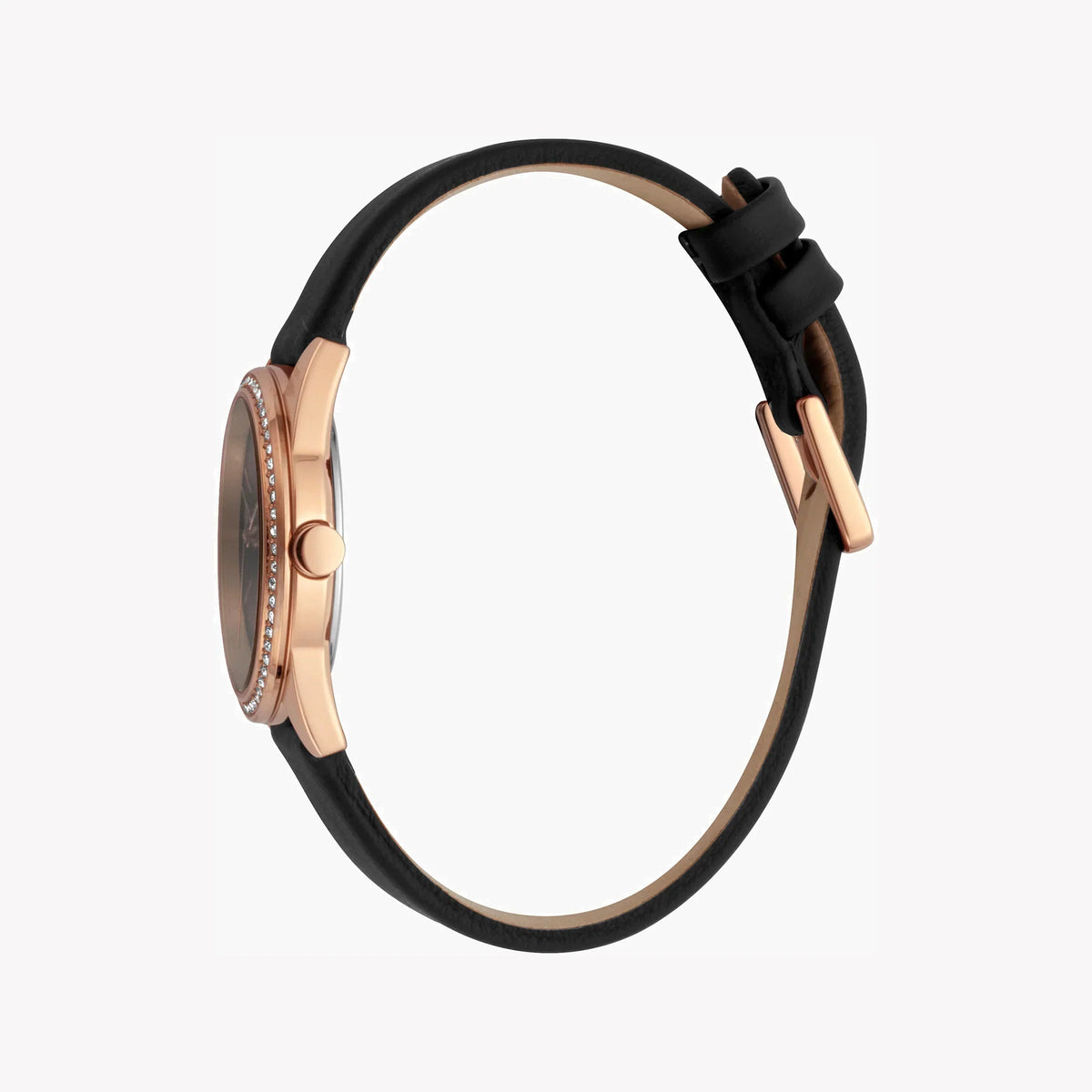 Esprit Women's Black Leather Watch, Black Dial | Es1l175m0015